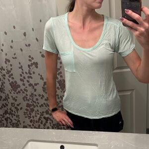 Women's Light Teal Scoop Neck Top